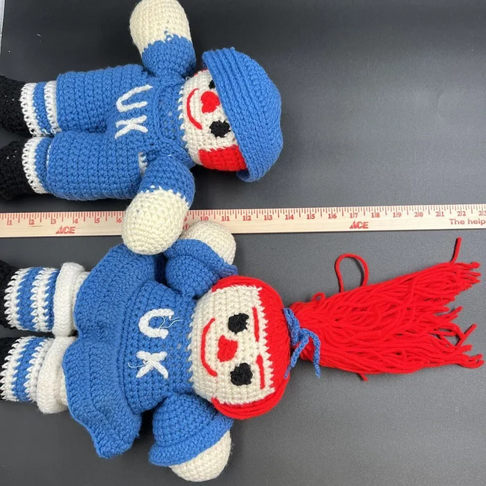 Handmade Crochet Raggedy Ann and‎ Andy University of Kentucky Plush Dolls
